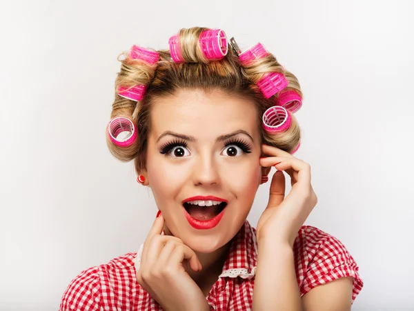 Portrait of beautiful girl model in pin up — Stock Photo, Image