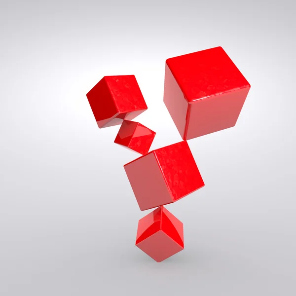 Rode 3D-kubus geïsoleerd over Wit — Stockfoto
