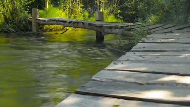 El puente sobre el río en la Crimea — Vídeo de stock