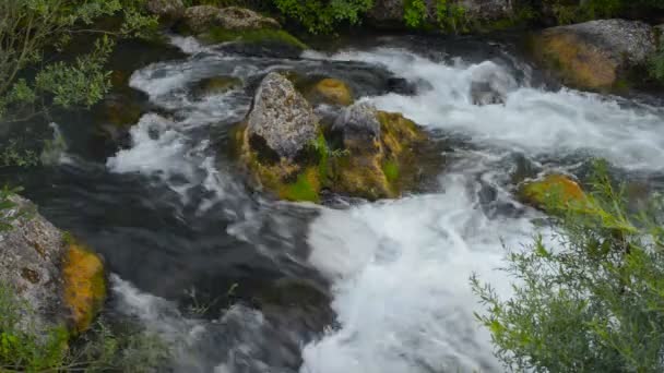 Cachoeira, rio, montanhas, natureza. (lapso de tempo ) — Vídeo de Stock