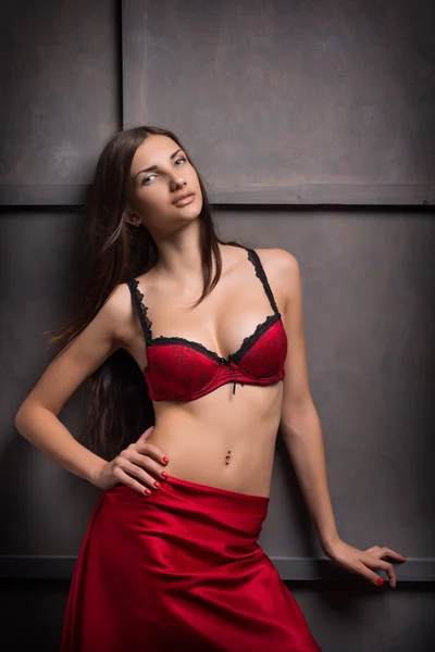 Fashion shoot of young sexy woman in lingerie — Stock Photo, Image