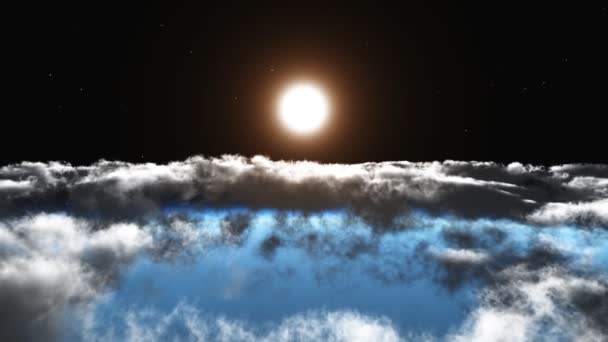 云层上方的太阳飞行 — 图库视频影像