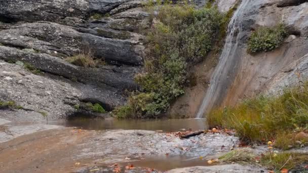 폭포, 강, 산, 자연입니다. 크리미아입니다. (시간 경과) — 비디오
