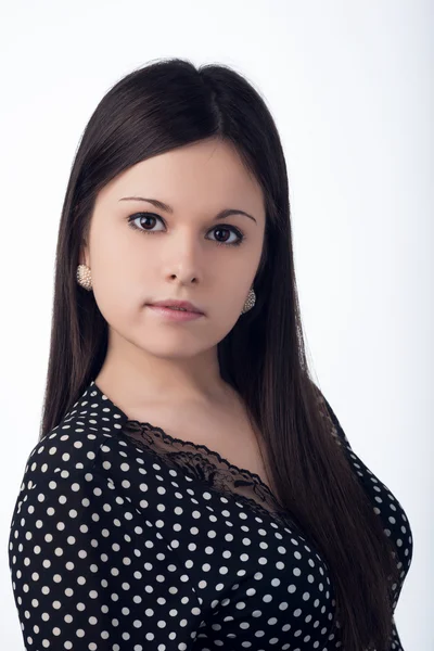 Retrato suave de uma menina com cabelo comprido — Fotografia de Stock