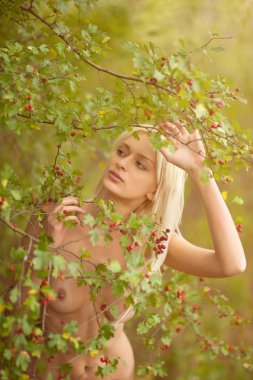 doğada poz çıplak kız