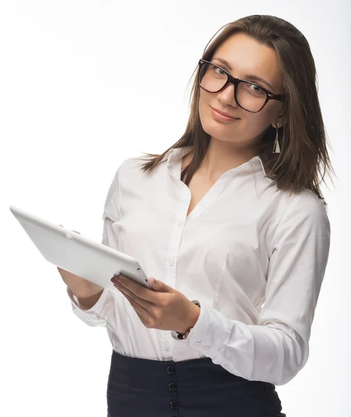 Secretaria joven en el trabajo en la oficina — Foto de Stock