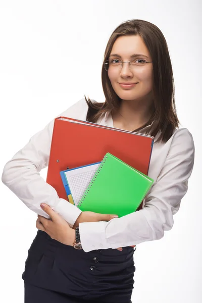 Secretaria joven en el trabajo en la oficina —  Fotos de Stock