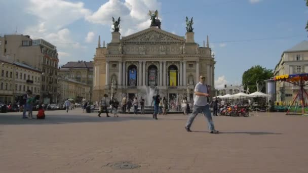 Lviv theater voor opera — Stockvideo