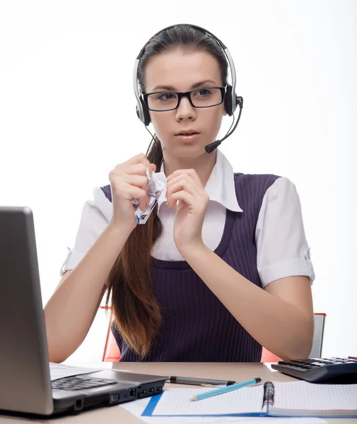 Empresária falando ao telefone, operadora — Fotografia de Stock