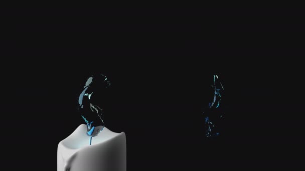 透明な背景に水から炎を持つ抽象的なキャンドル — ストック動画