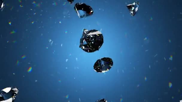 Una Gema Brillante Diamante Brilla Brilla Con Efecto Cáustico Emisor — Vídeo de stock