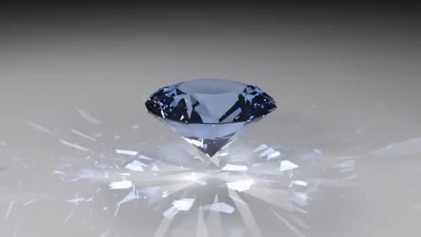 Uma Pedra Preciosa Brilhante Diamante Brilha Brilha Com Efeito Cáustico — Vídeo de Stock