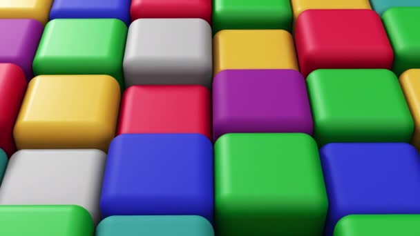 Colored Texture Children Toy Cubes — Vídeo de Stock