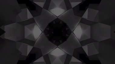 Uzayda siyah geometrik şekillerde uçmak 