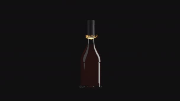 Werbevideo Einer Brennenden Flasche Auf Transparentem Hintergrund Mit Alphakanal — Stockvideo