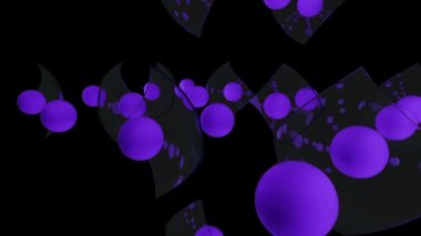 Şeffaf kabuklu mor toplar hareket ediyor.. 