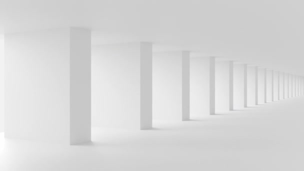 Ombra Luce Ampio Corridoio Bianco — Video Stock