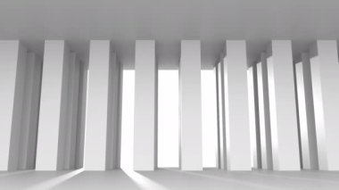 Huge white room or hall with rays of light.