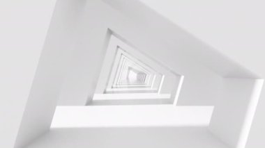 White abstract sloping corridor