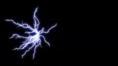 Siyah bir arkaplanda yıldırım gibi enerji hareketi