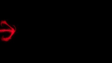 Kırmızı parçacık bulutu şeffaf bir arkaplanda hareket eder ve çözülür
