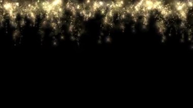 Yılbaşı ışıkları ve parçacıklar şeffaf bir arkaplan oluşturur. Mary Christmas ve mutlu yeni yıl animasyonu..