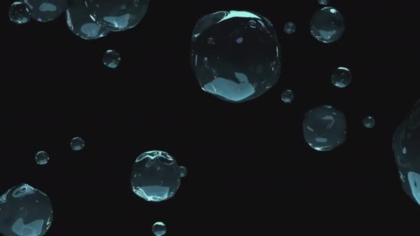 Grote Transparante Druppels Vloeistof Vallen Langzaam Een Transparante Achtergrond — Stockvideo