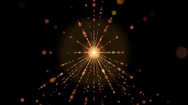 金と黄色の粒子が宇宙を飛ぶ — ストック動画