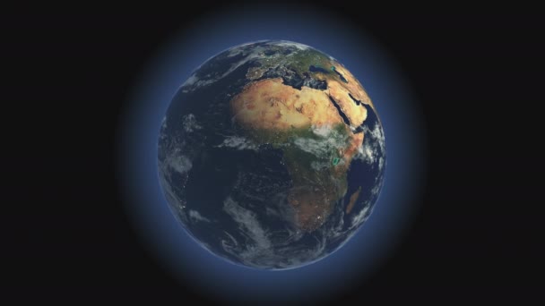 地球在透明的背景下自转 — 图库视频影像