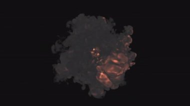 Multicolored movement of fire and smoke on a transparent background.