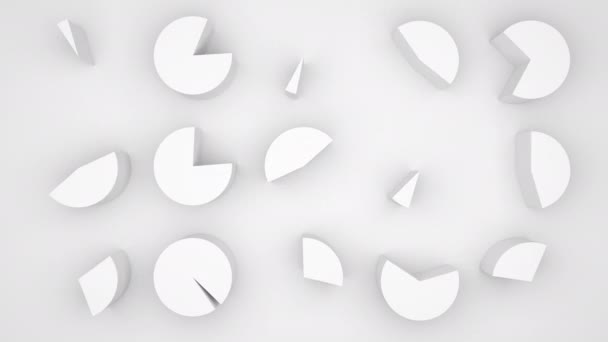 White Figures Clock Moves White Background — Wideo stockowe