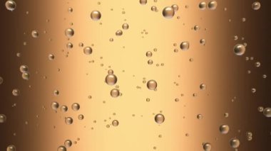 Animation close-up glass with beer and bubbles.