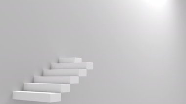 White staircase going up into the future.