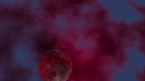 Червоний Місяць Димі День Святих — стокове відео