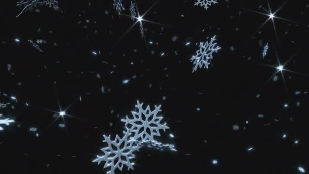 Hintergrund Weihnachten Neujahr Schneeflocken Auf Einem Transparenten Hintergrund — Stockvideo