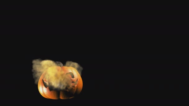 ハロウィーンの休日透明な背景にすべての聖人の日カボチャの煙 — ストック動画