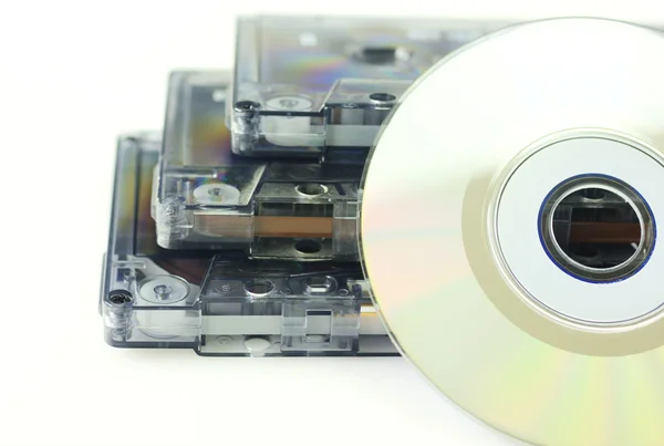 Kazety a cd, samostatný — Stock fotografie