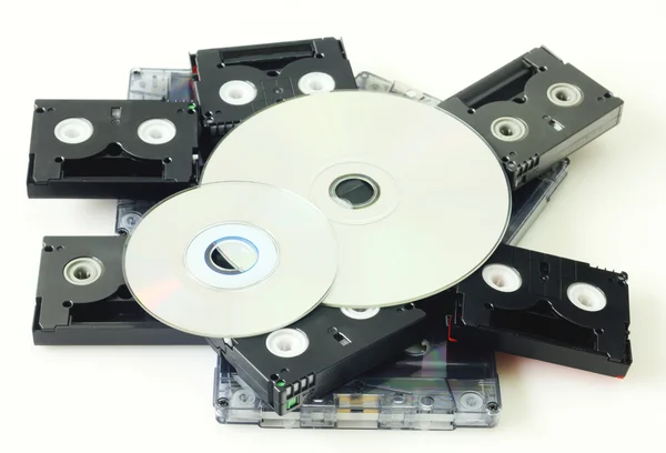 Tapes and DVD isolated — Stock Photo, Image