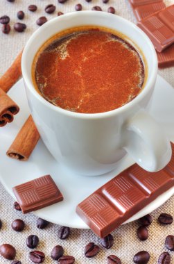 kahve çikolata ve tarçın