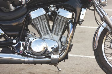 parlak motosiklet motoru ile dekorasyon