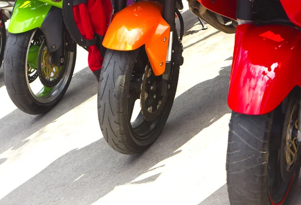 Front motorcycles wheels — Stock Photo, Image