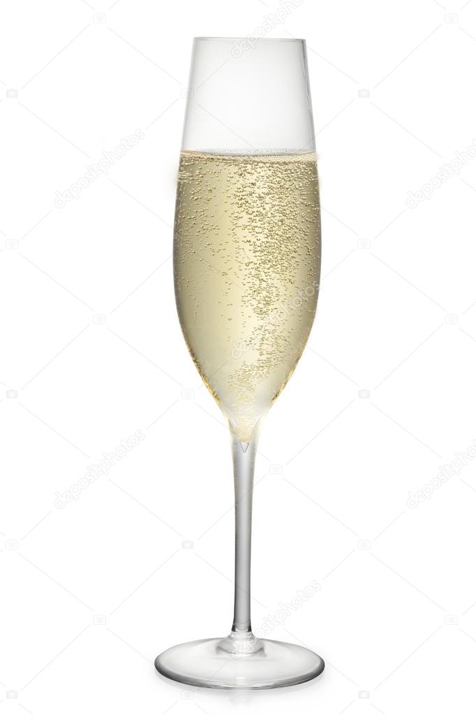 glass of champagne wine or sparkling wine