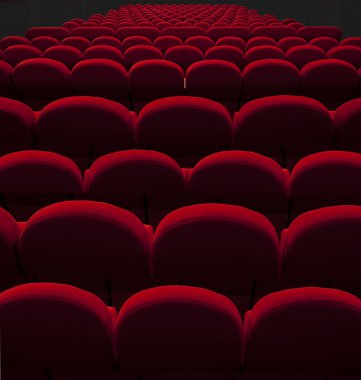Kırmızı sinema ya da tiyatro boş sandalye