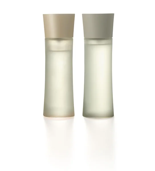 白の背景に分離された 2 つの香水瓶 — ストック写真