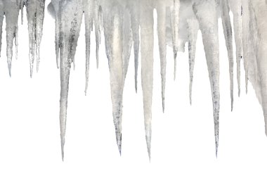 siyah bir arka plan ile kaydedilen photoshop kırpma yolunu doğal buz sarkıtları