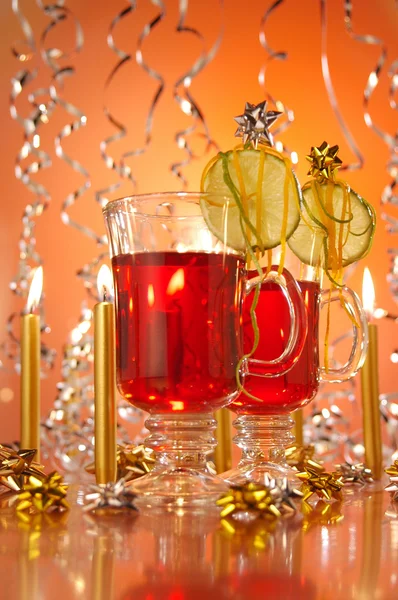 Hot wine punch Christmas popular hot drink — Stock Photo, Image