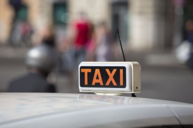 Taksi işaretleri ile araba Çatı Detayı