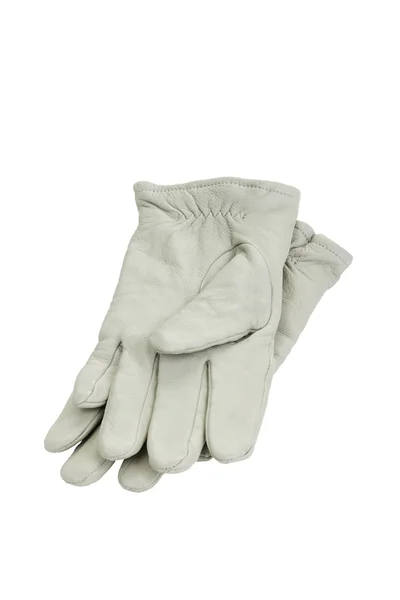 White leather gloves — Stock Photo, Image