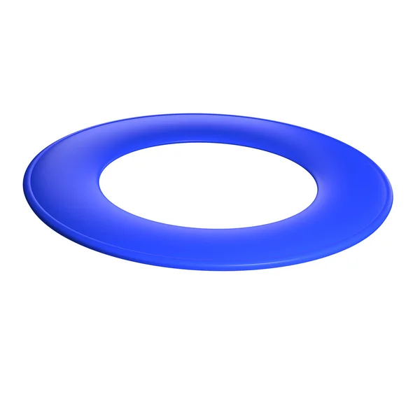 Modrý létající disk – kroužek frisbee. — Stock fotografie
