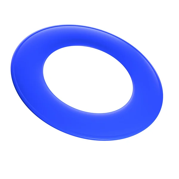 Modrý létající disk – kroužek frisbee. — Stock fotografie